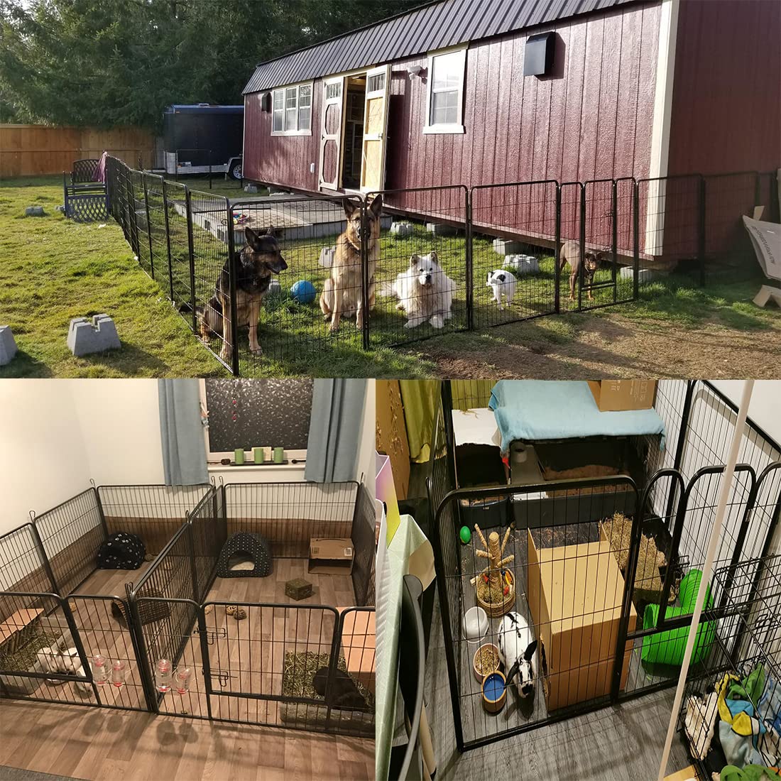 Heavy Duty Metal Fold Dog Playpen with Safety Door, 24 inch I436