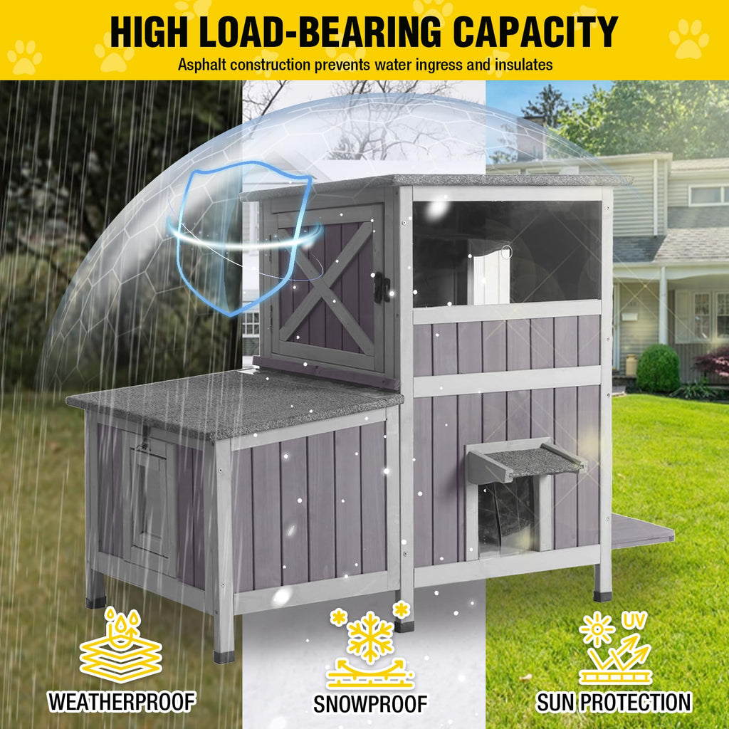 Heated Insulated Outdoor Cat House with Liner D847