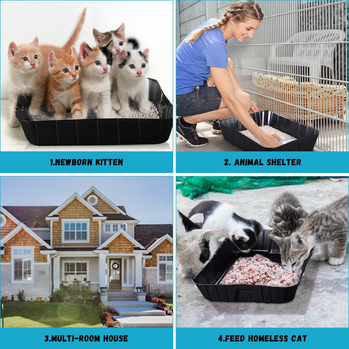 Black Disposable Litter Box for Cats O156659