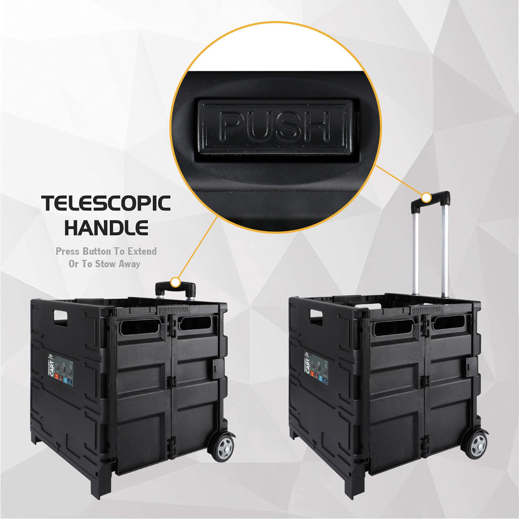 Portable Tools Carrier with Telescopic Handle, 80 Lb. Load Capacity, Black C653