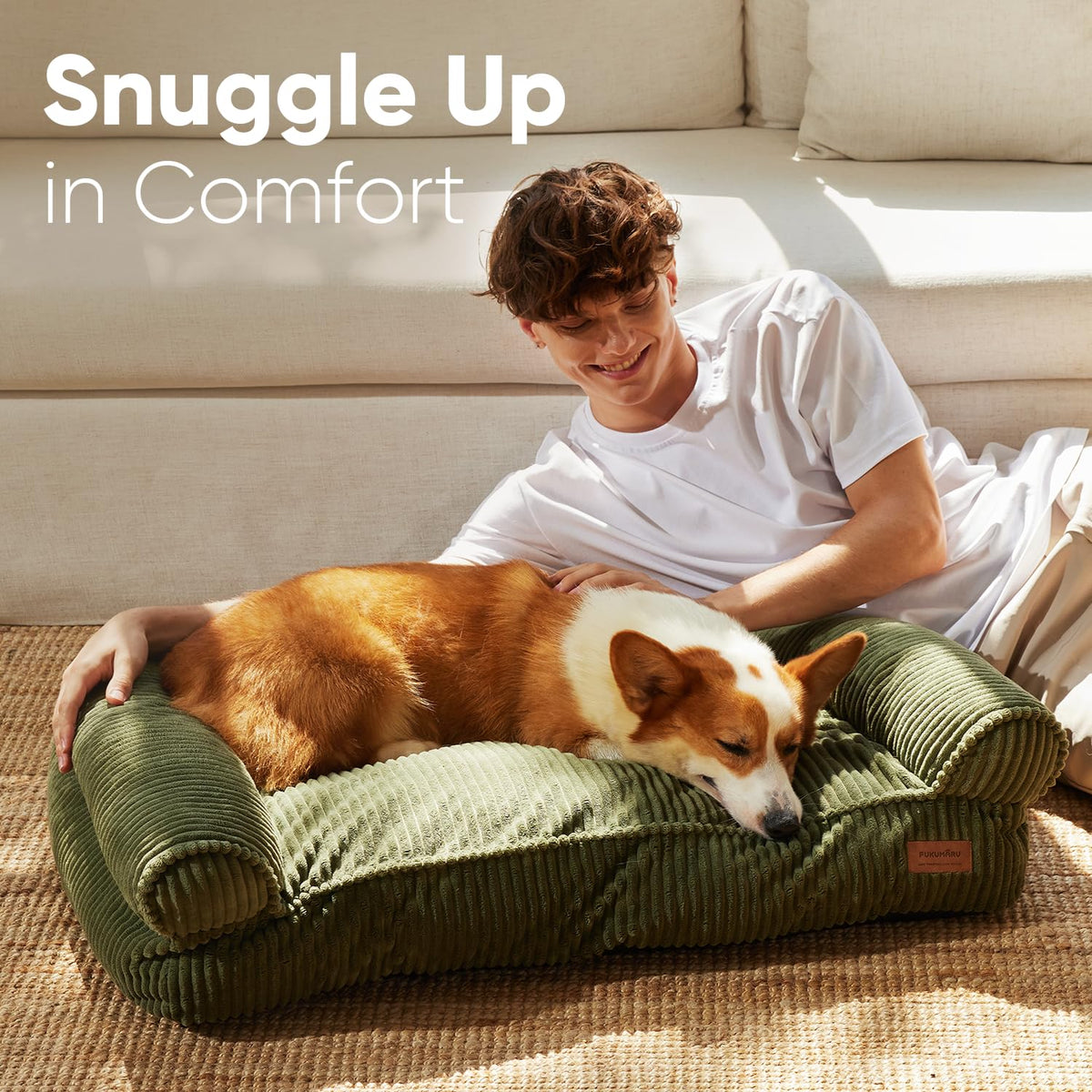 Corduroy Waterproof Washable Cover Dog Couch Bed B8436