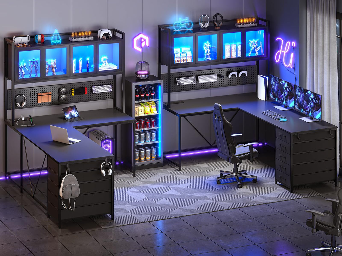 L Shaped Gaming Corner Desk with Drawers R780454
