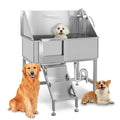 38" Stainless Steel Dog Grooming Tub with Stairs W8149