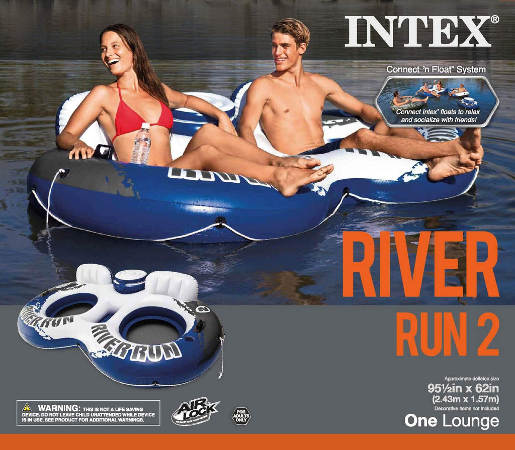 Inflatable 2-Person Floating Lake Lounge, 2-Pack F112198