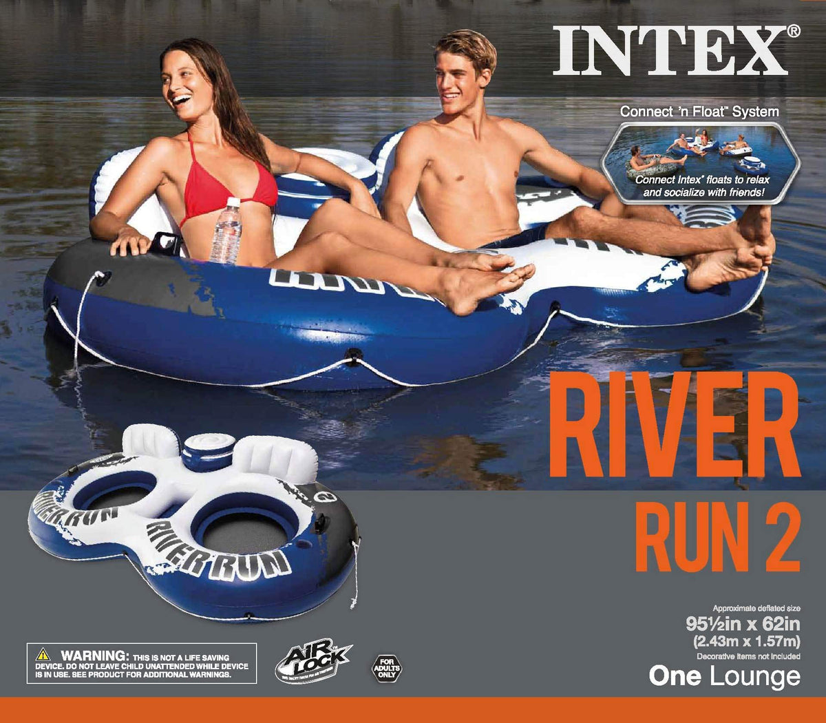 Inflatable 2-Person Floating Lake Lounge, 2-Pack F112198