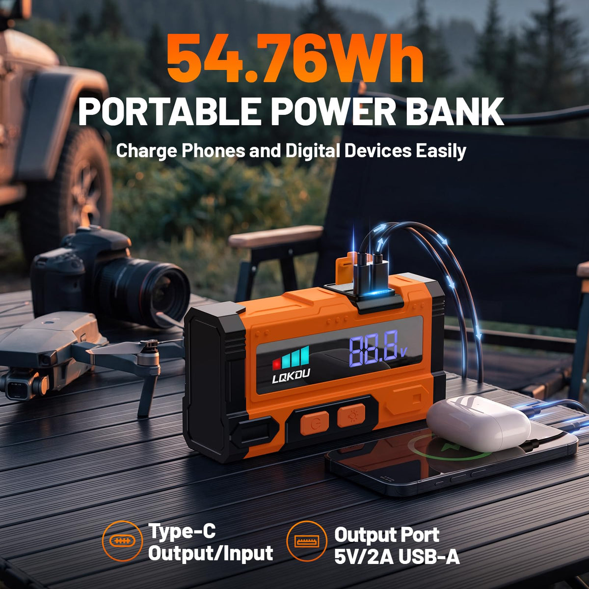 5000A 12V Portable Lithium Jump Starter E3865