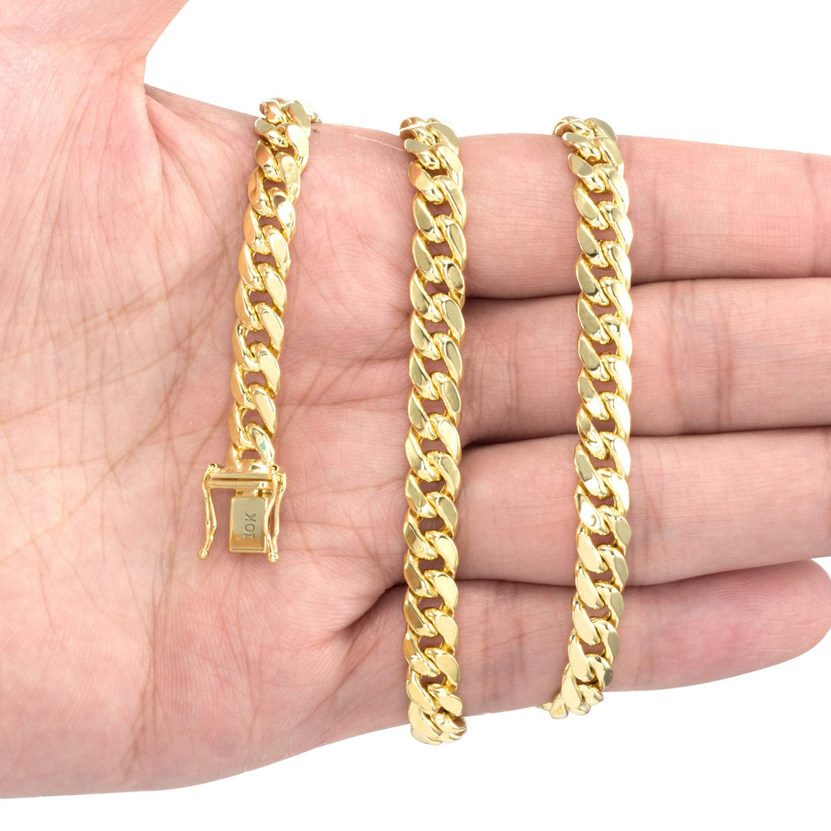 10k Yellow Gold Cuban Link Chain Necklace C700