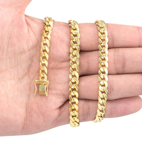 10k Yellow Gold Cuban Link Chain Necklace C700