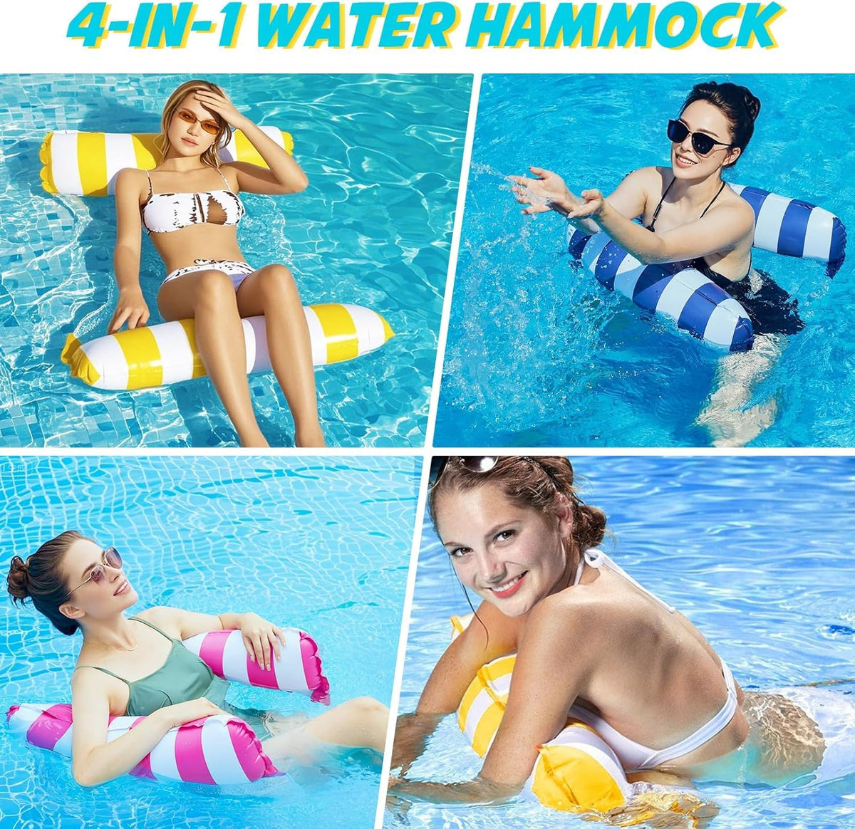 Inflatable Pool Float Hammock with Headrest & Footrest A8219