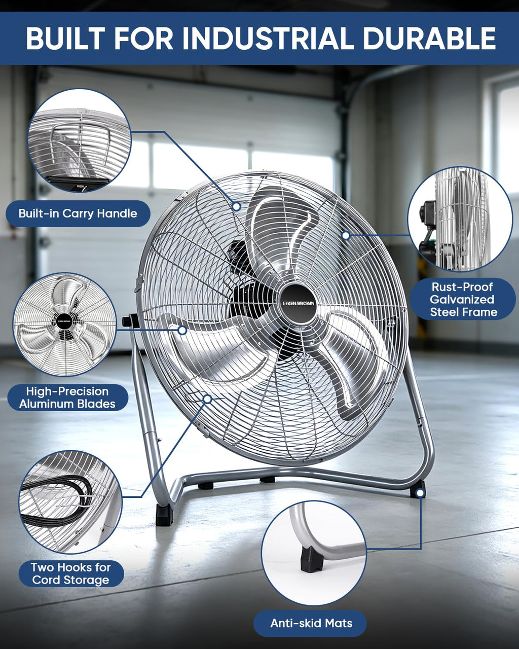 20 Inch 3 Speed Metal Industrial Fan Q855108
