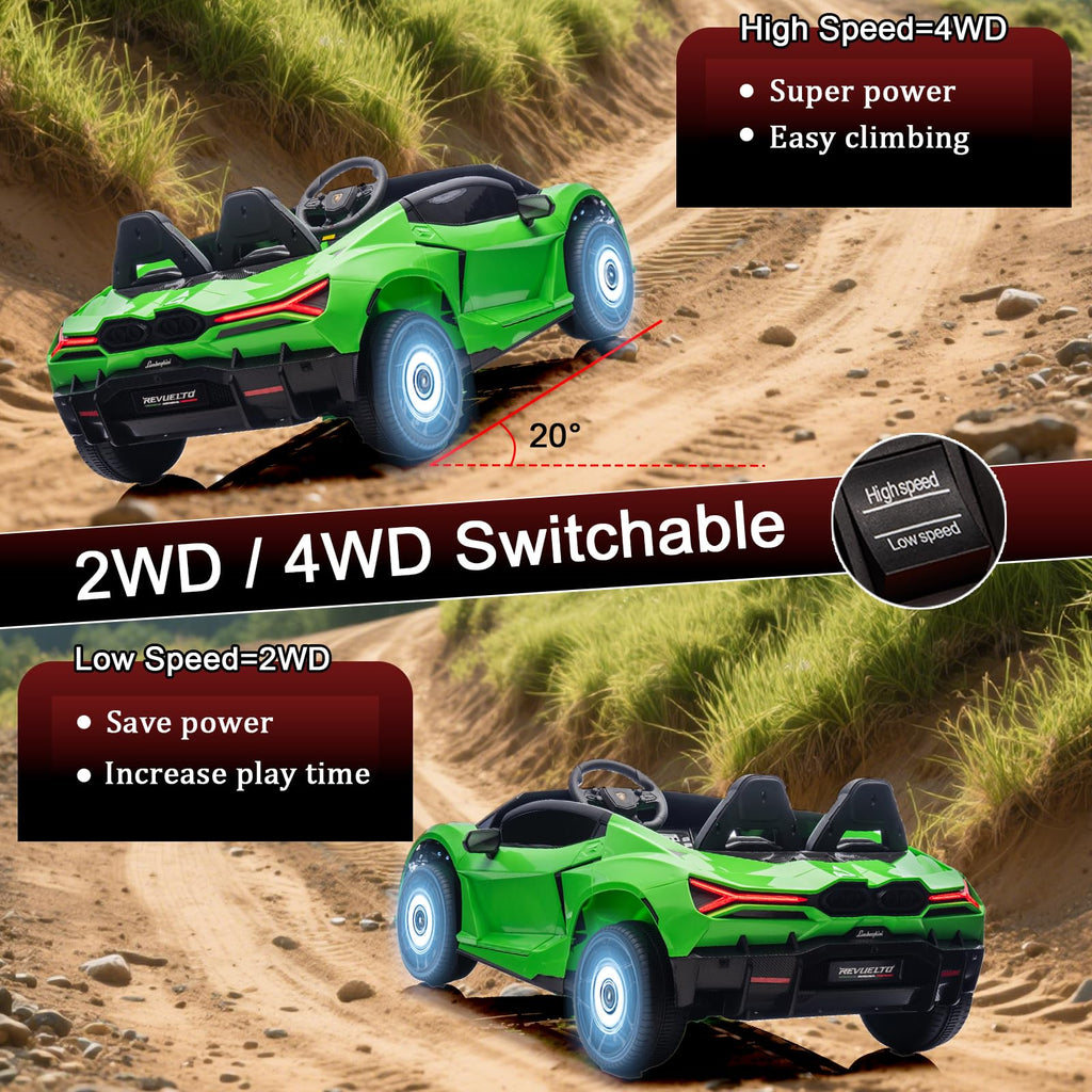 Green 24V 8Ah 2 Seater Ride On Car with Remote Control Q6080