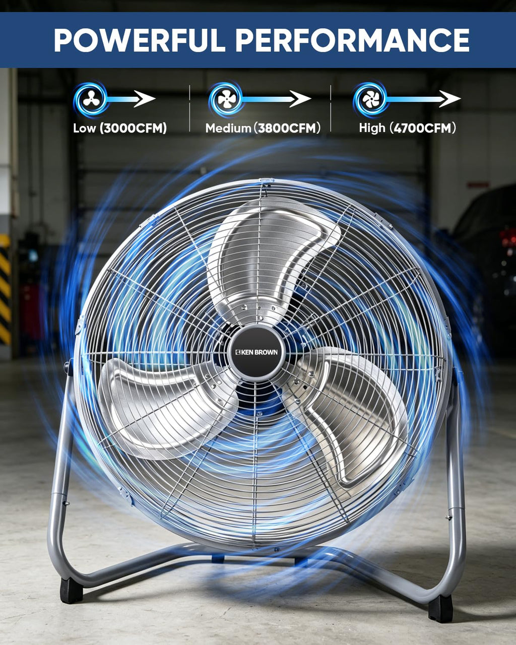 20 Inch 3 Speed Metal Industrial Fan Q855108