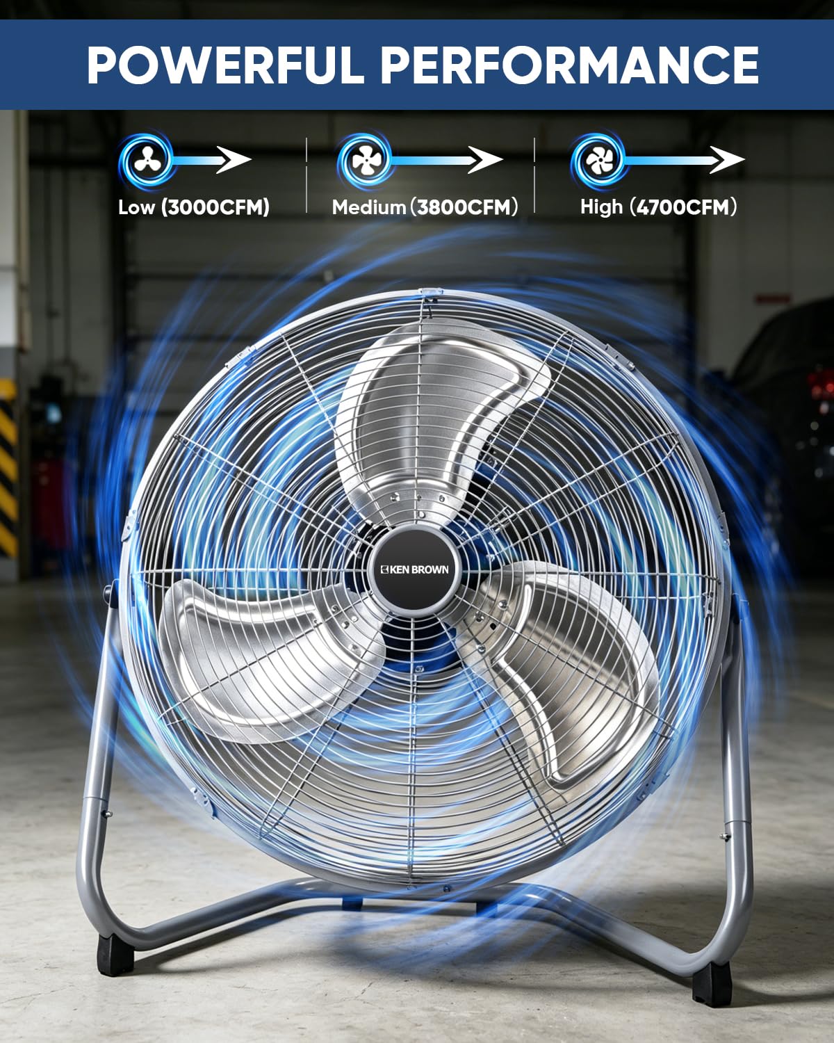 20 Inch 3 Speed Metal Industrial Fan Q855108