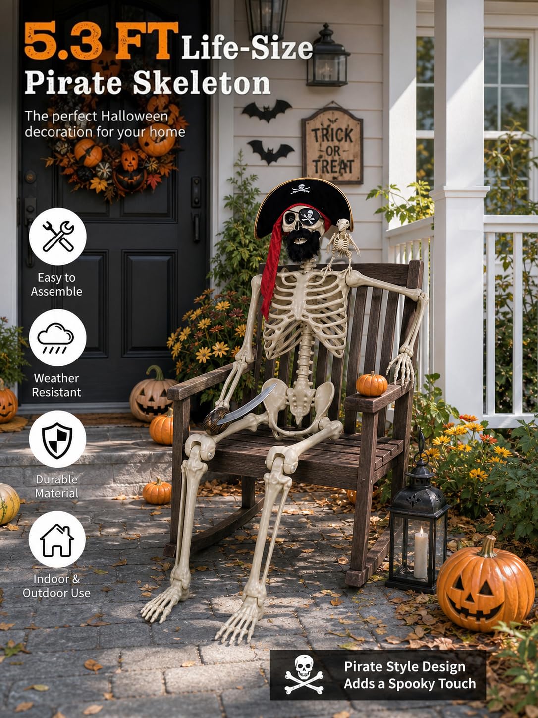 5.4 Ft Halloween Skeleton Decoration A40333