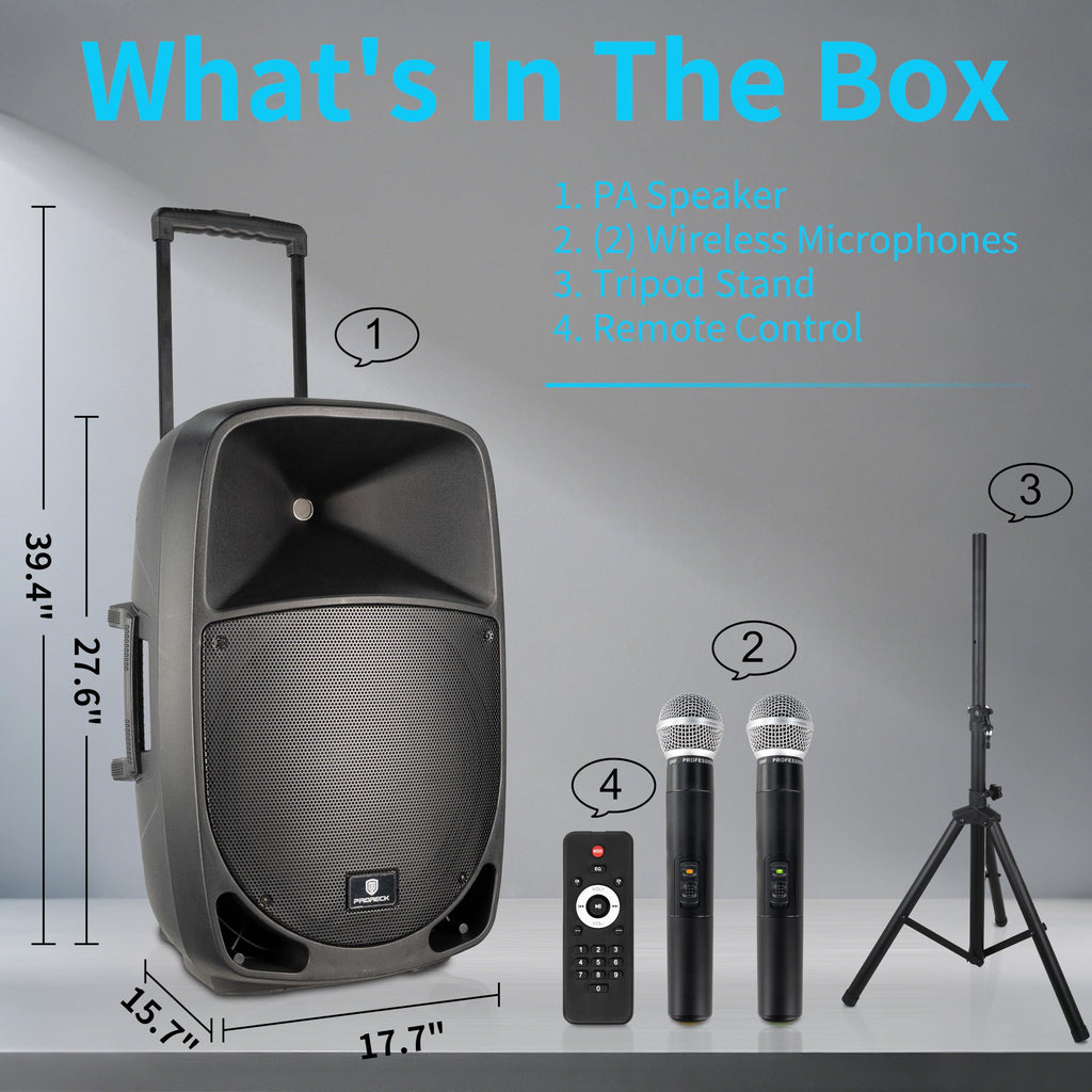 1600W 2-Way Rechargeable Powered PA Speaker System with Bluetooth R158554