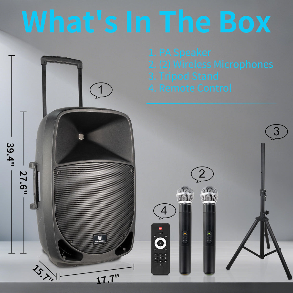 1600W 2-Way Rechargeable Powered PA Speaker System with Bluetooth R158554