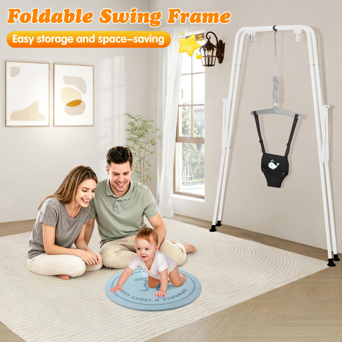 Foldable Baby Jumpers and Bouncers with Yoga Mat R8540