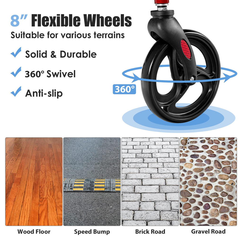 2-in-1 Aluminum Rollator Walker with Seat E7449