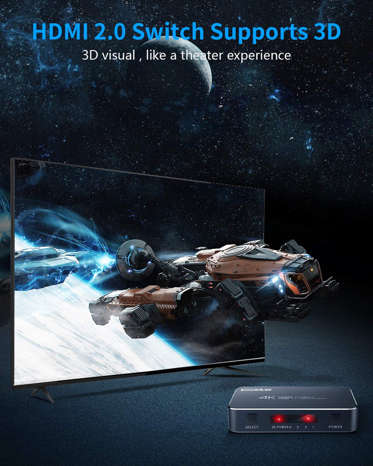 4 Ports 4K 60Hz HDMI Switch F16115