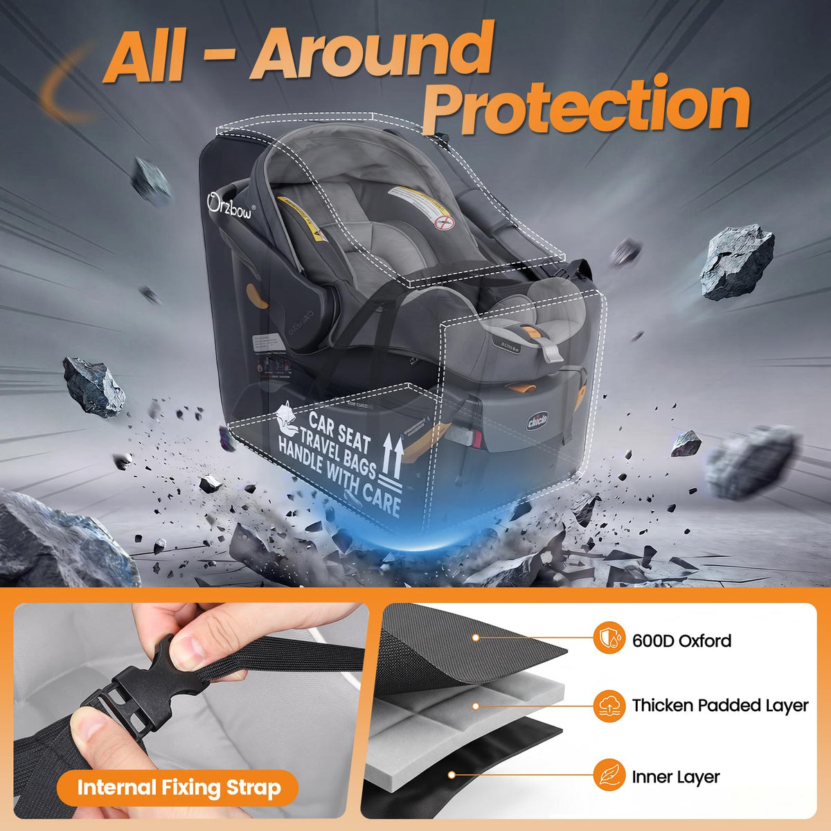 Infant Car Seat Travel Backpack Bag W977