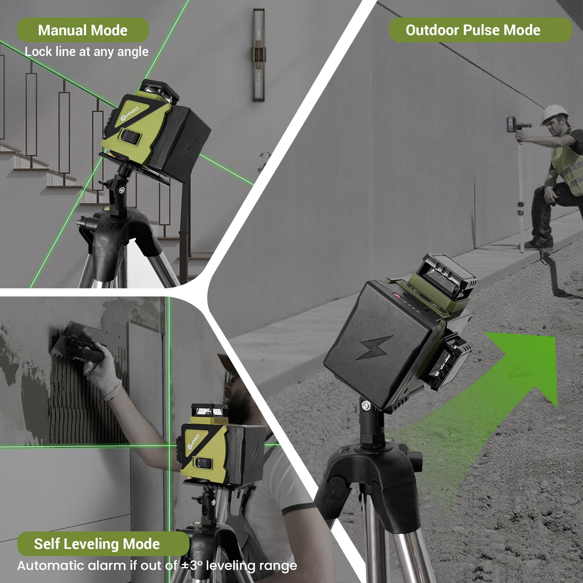 360 Self Leveling Green Laser Level with Magnetic Stand W332735