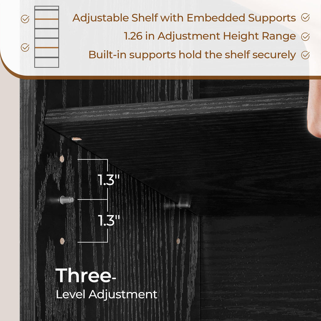Black 7-Tier Adjustable Shelves Bookcase P205441