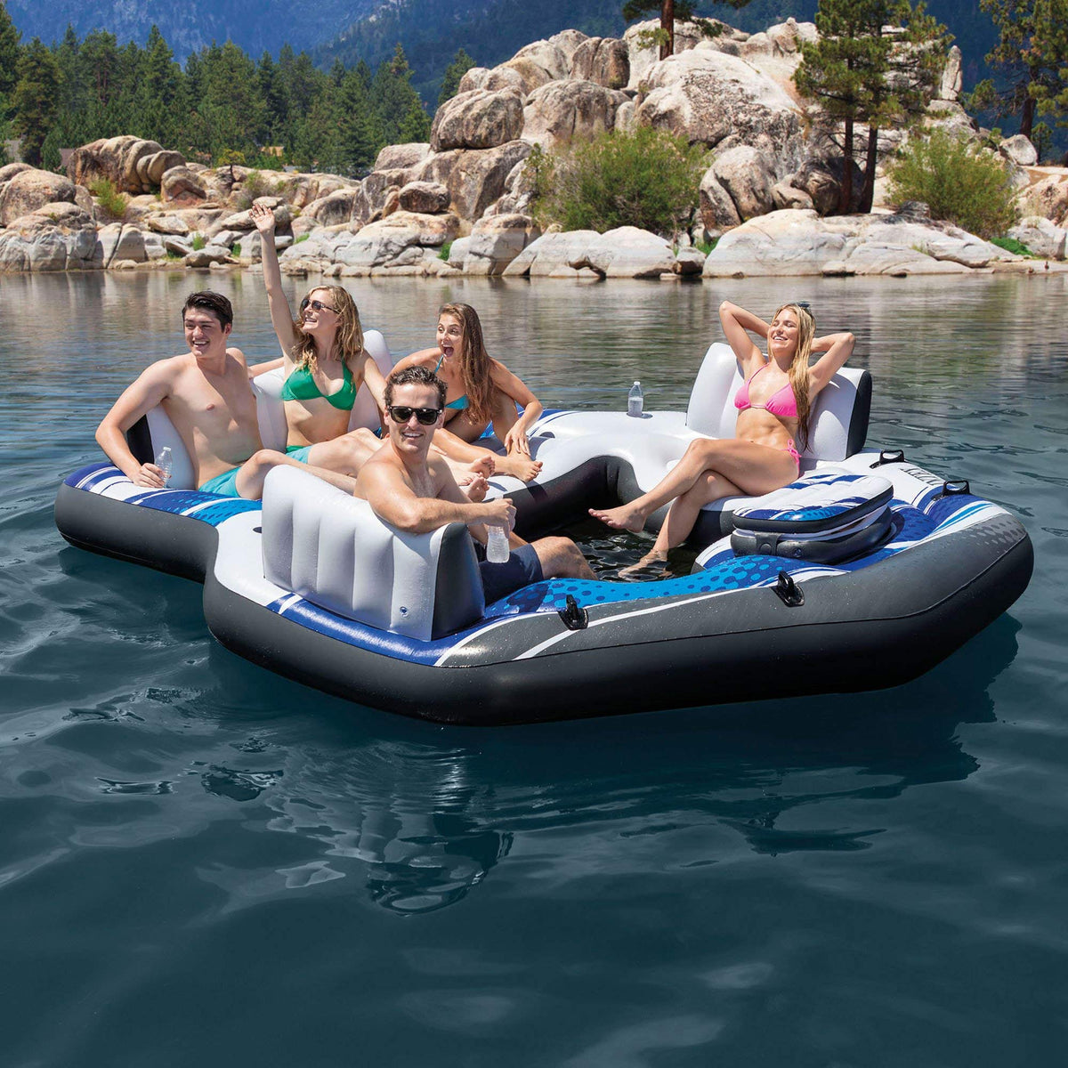 Blue 5-Person Floating Pool with River Run P9593
