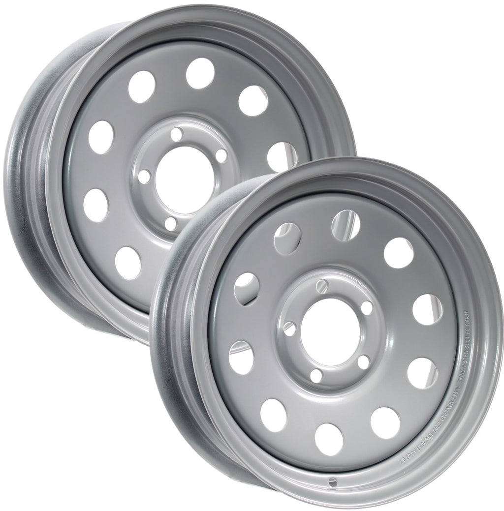 15 Inch 5 Lug Silver Trailer Wheel O420