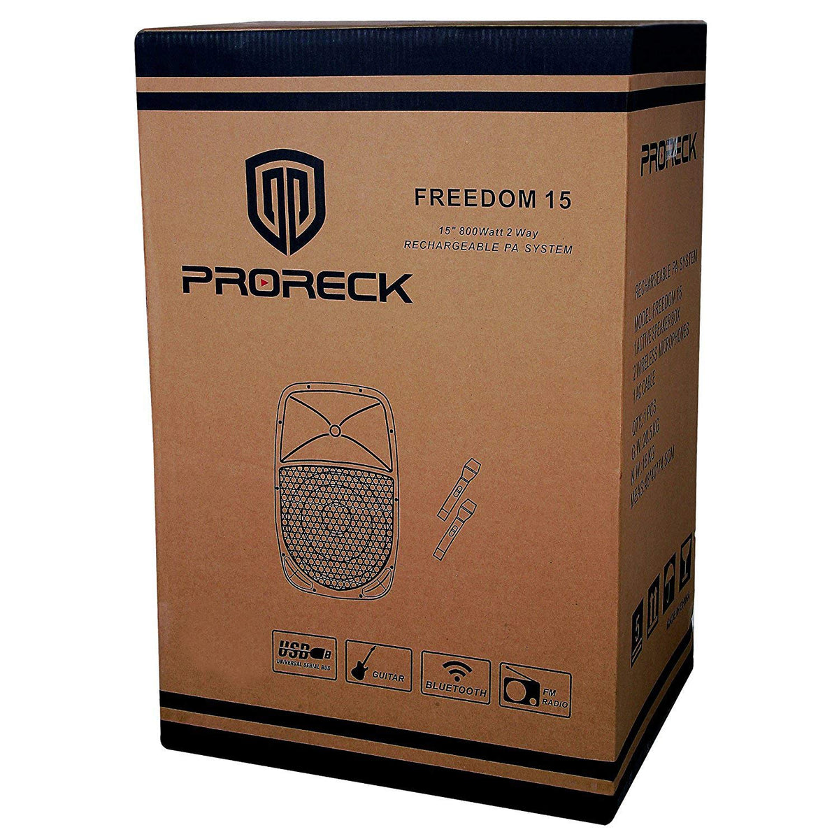1600W 2-Way Rechargeable Powered PA Speaker System with Bluetooth R158554