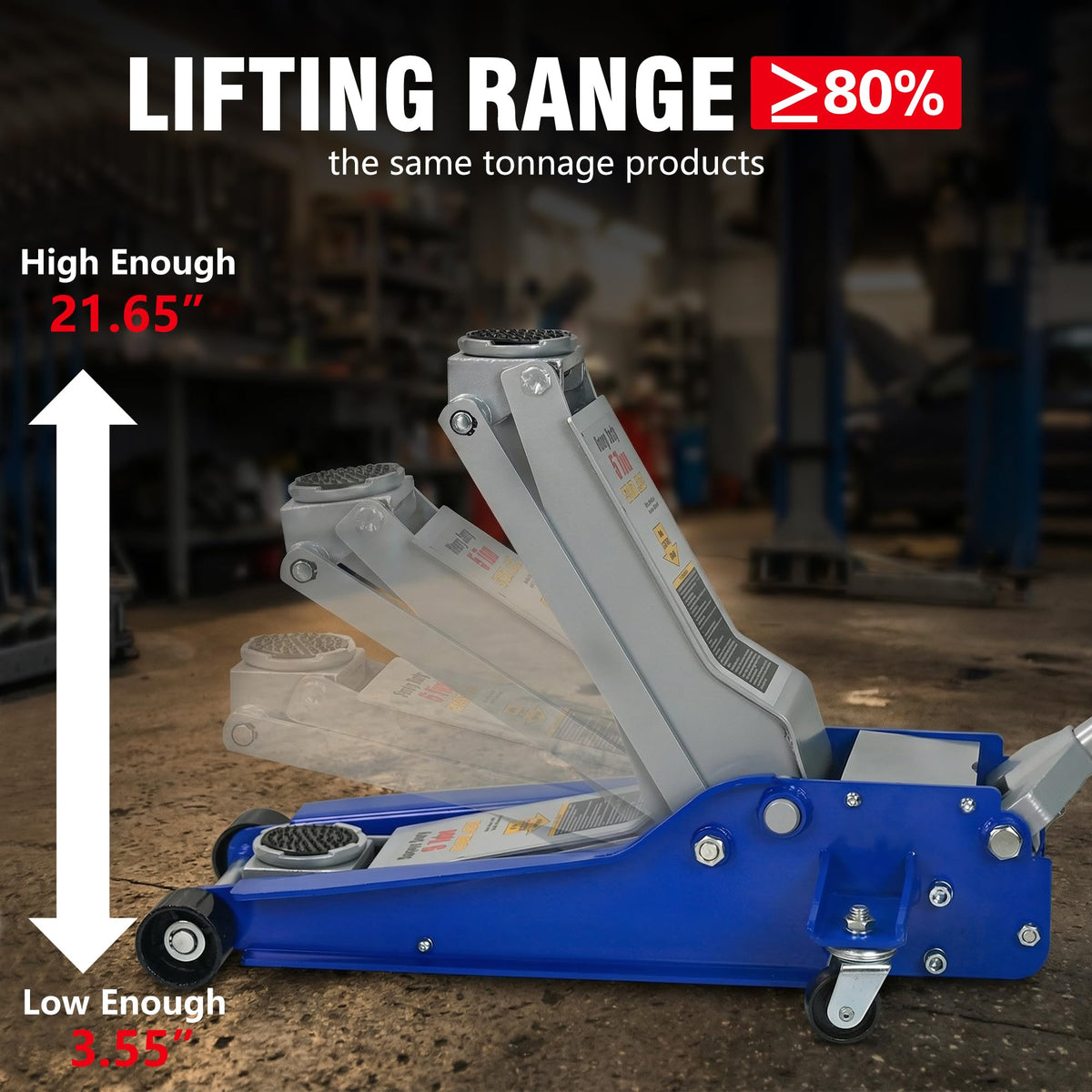 5Ton Low Profile Dual Piston Hydraulic Floor Jack E6917