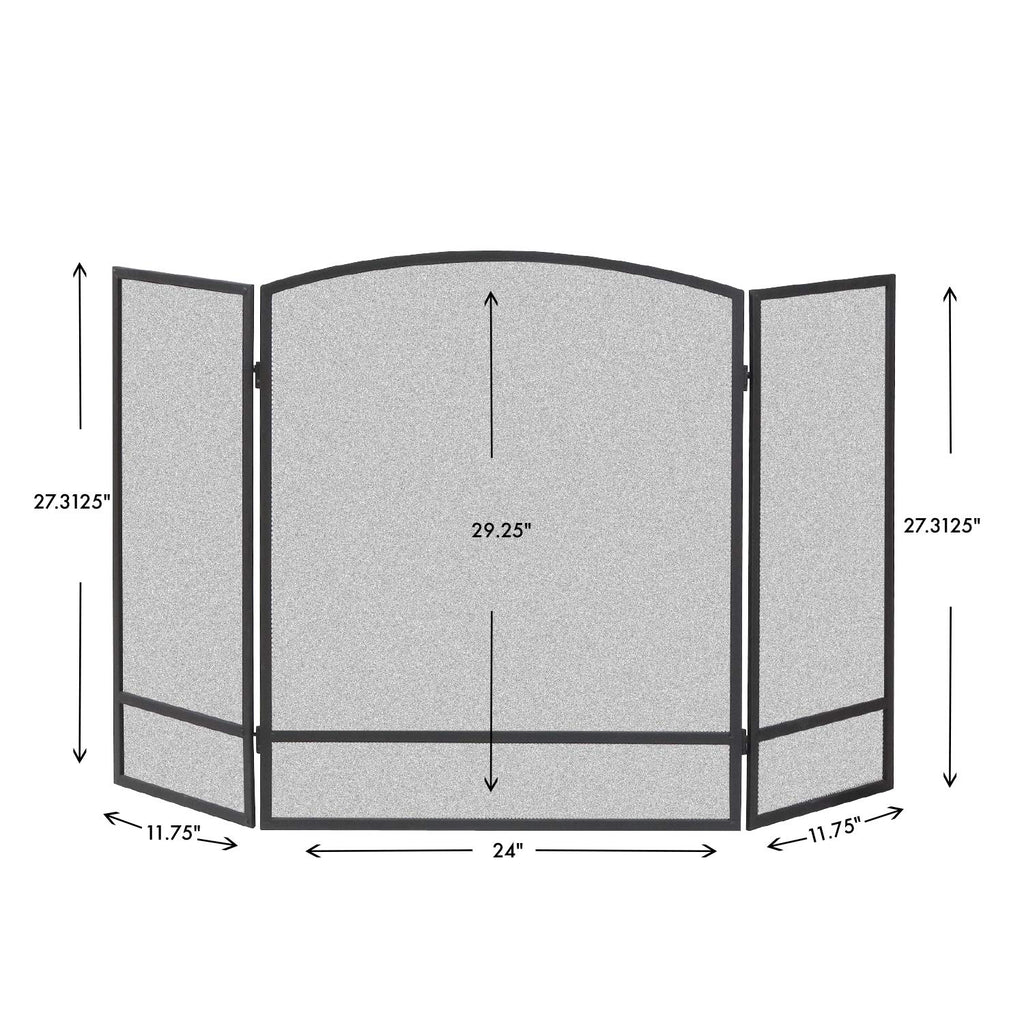 3-Panel Arch Screen with Double Bar A52822