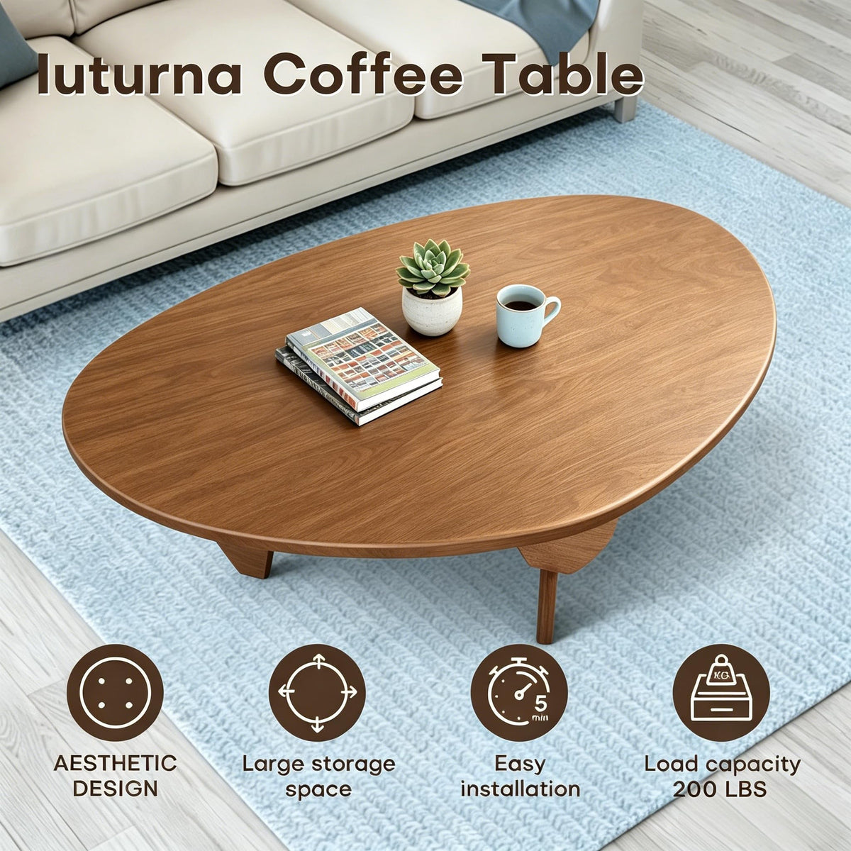 Solid Wood Triangle Coffee Table N953