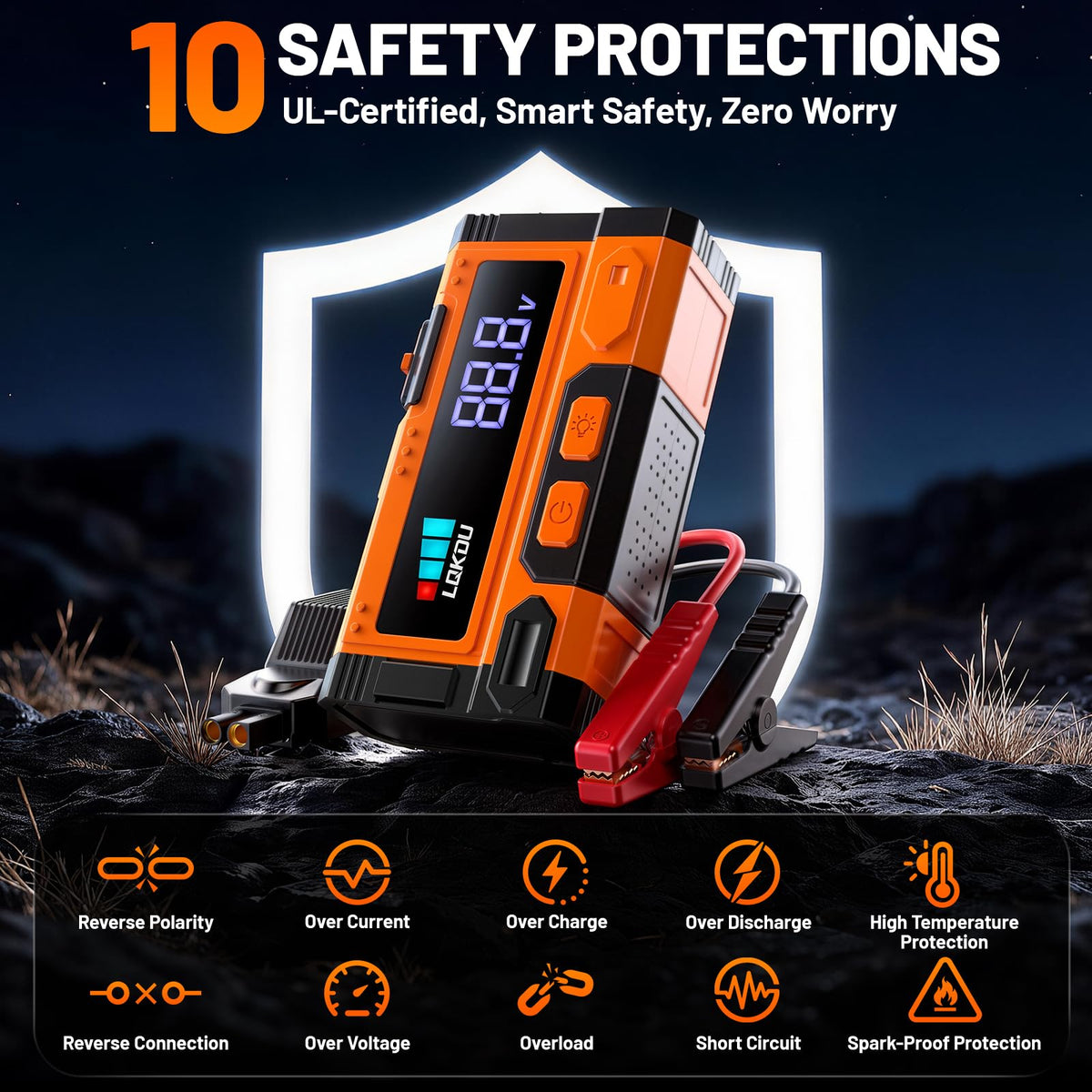 5000A 12V Portable Lithium Jump Starter E3865
