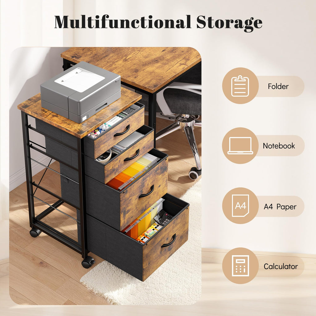 4 Drawer Rolling File Cabinet J45111