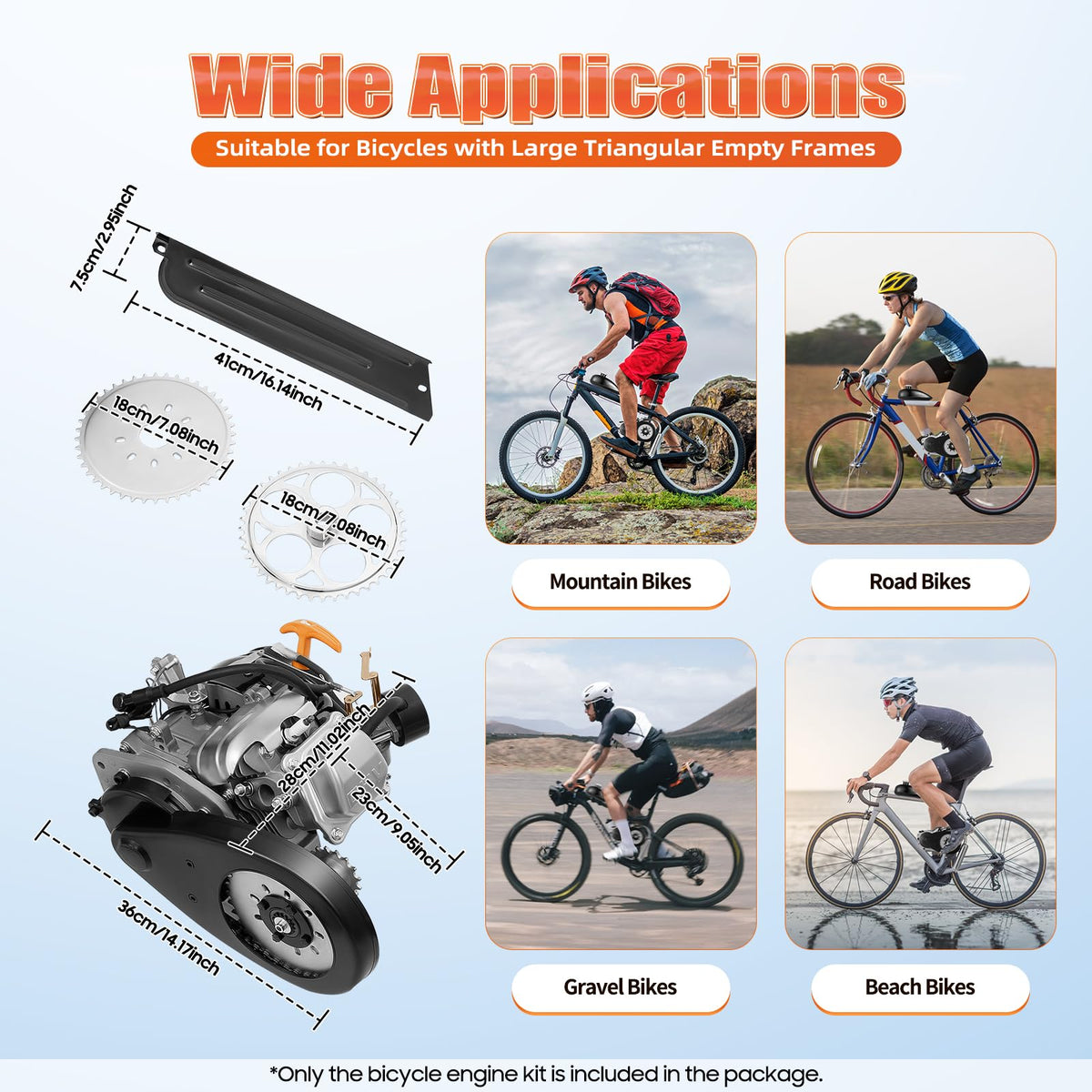 100CC 2-Stroke Gas Motorized Bike Conversion Kit C731886
