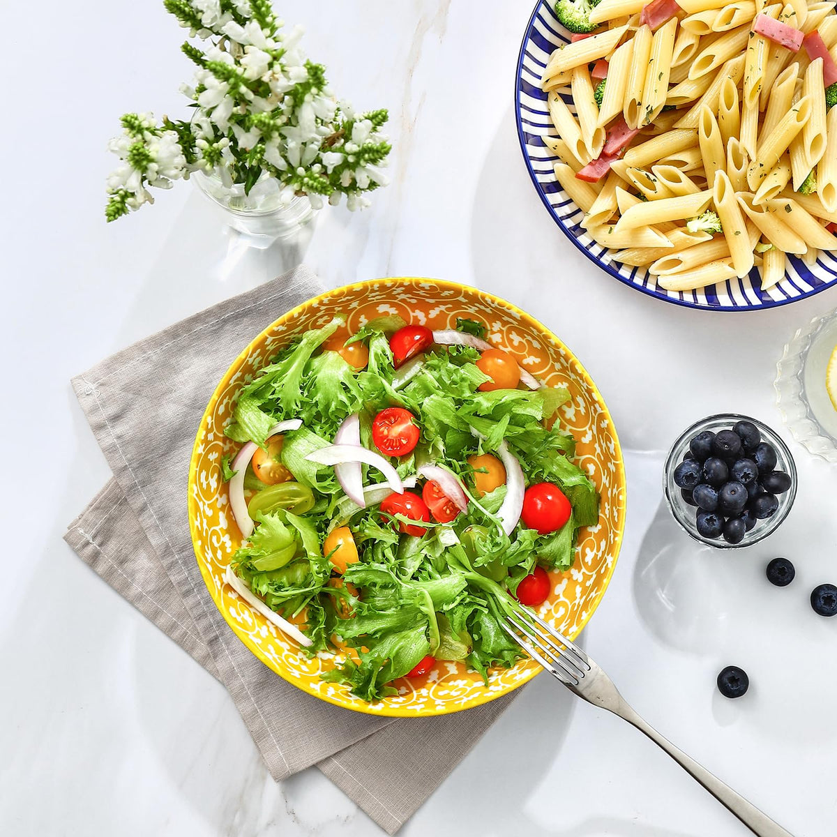 Ceramic Pasta Bowls Set of 4, 34 OZ I962
