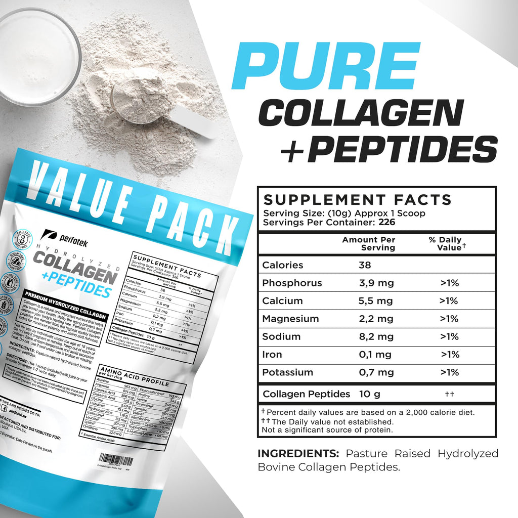 Collagen Powder 5Lb Types I & III Unflavored Hydrolyzed Protein Peptides V3561