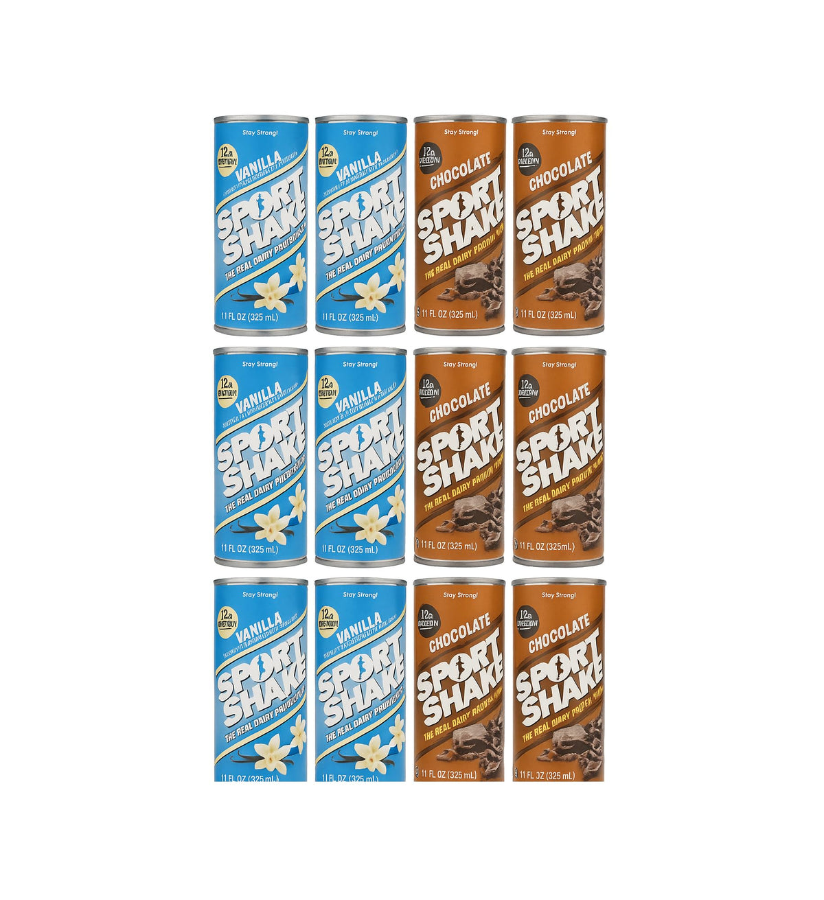 Protein Shake Variety Pack 12 Pack 6 Chocolate 6 Vanilla 11 fl oz Cans S223845