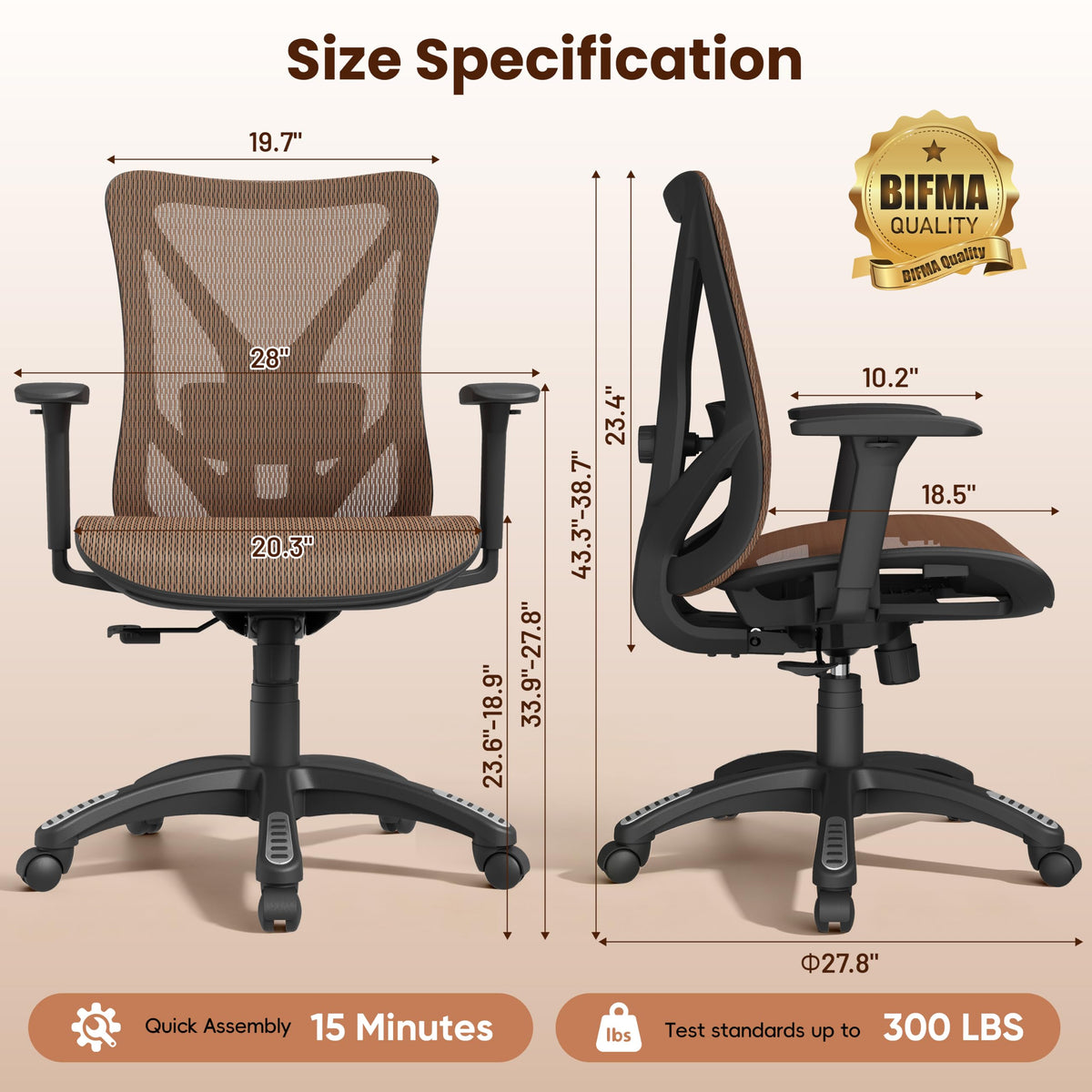 Ergonomic Mesh Office Chair with Adjustable Lumbar Support C18788