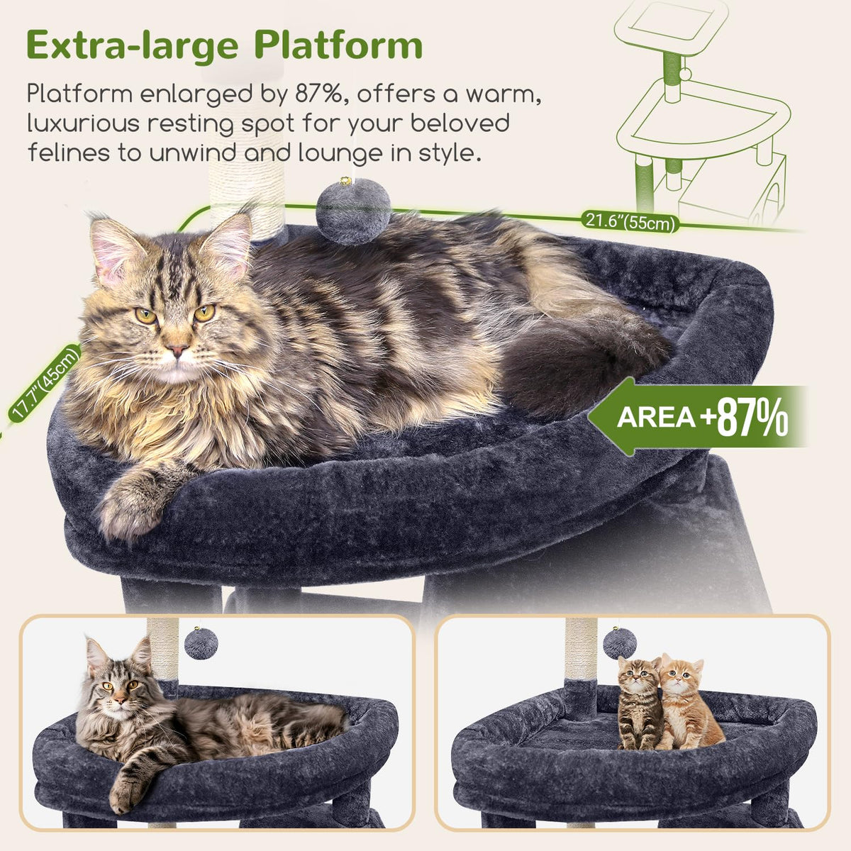 Dark Grey 83in Cat Tree F156