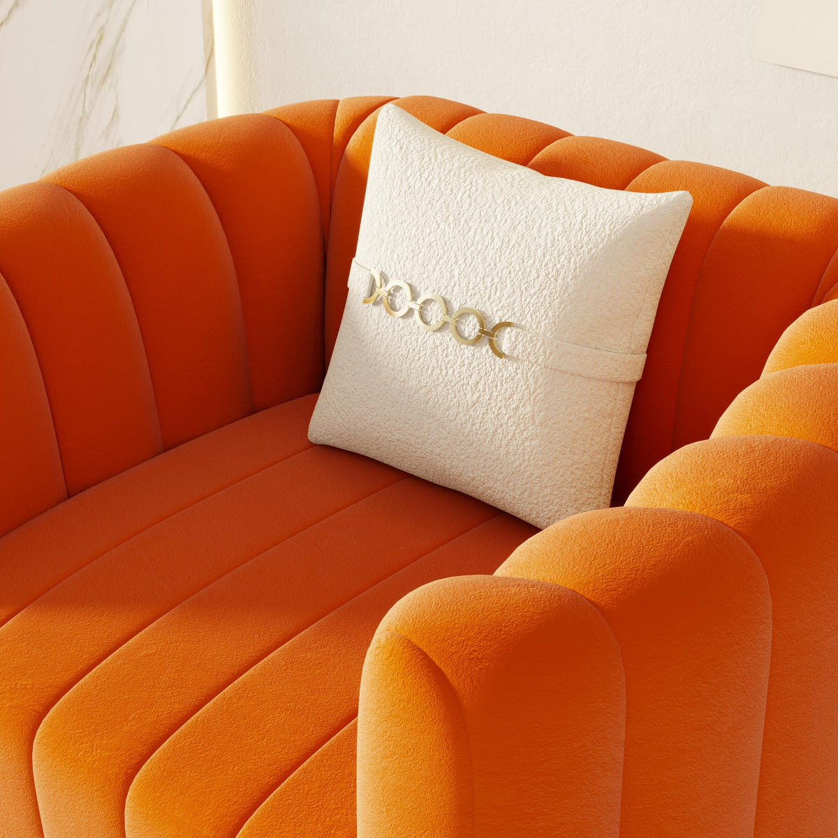 42" Velvet Sofa Chair with Gold Metal Legs I734121