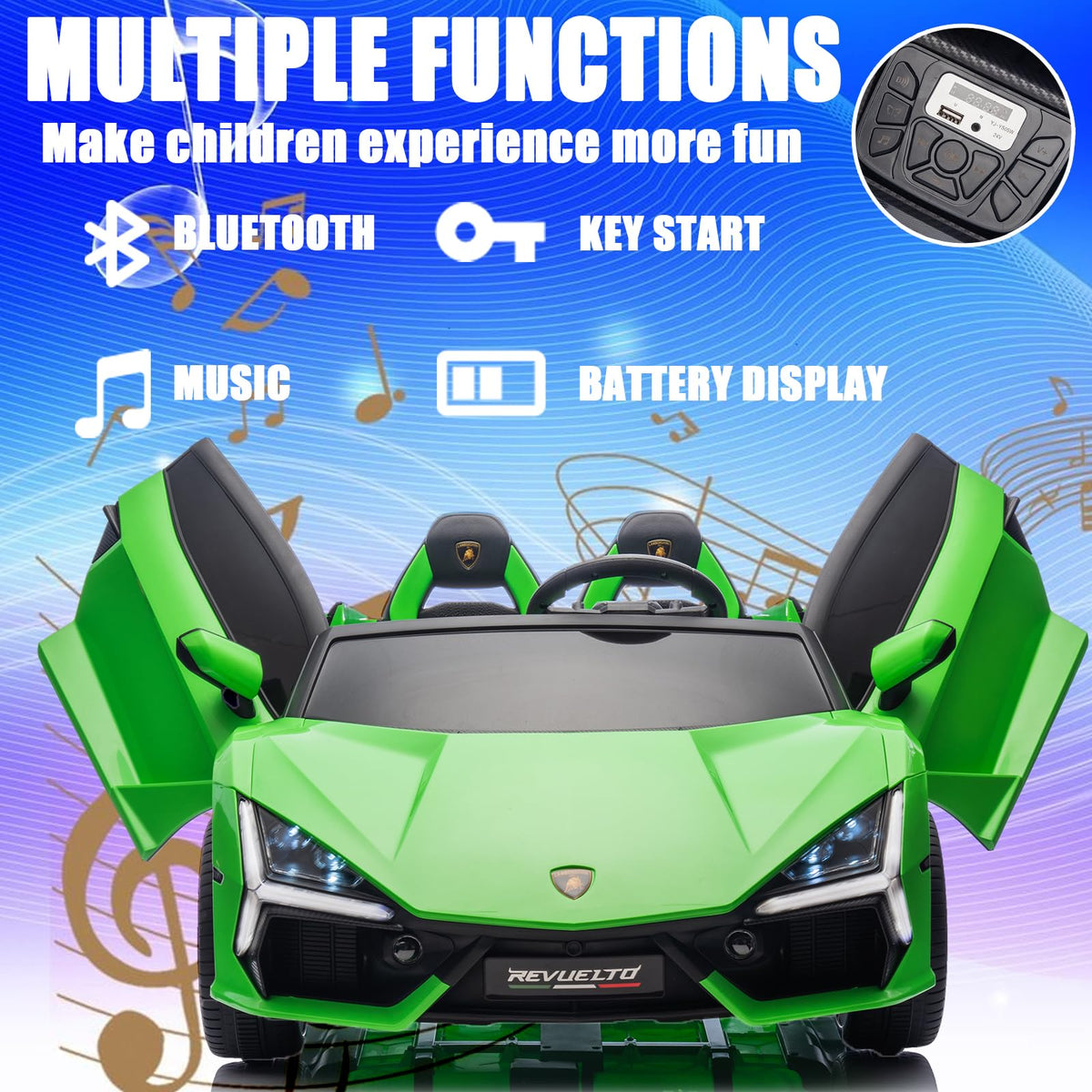 Green 24V 8Ah 2 Seater Ride On Car with Remote Control Q6080