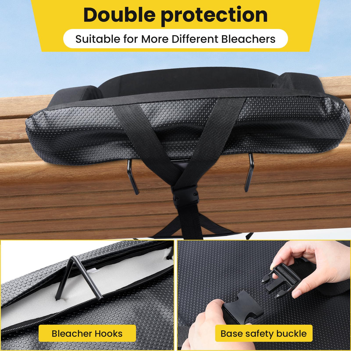 Stadium Seats with Back Support, 2.6'' Thick Pad, 6 Reclining Positions, 2pcs C621610