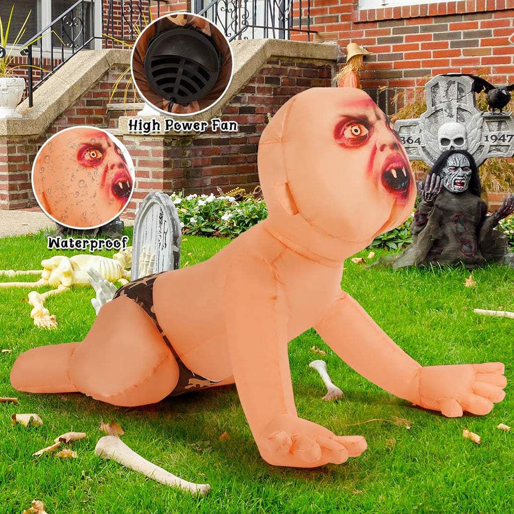 4 FT Inflatable Zombie with Built-in LEDs H222