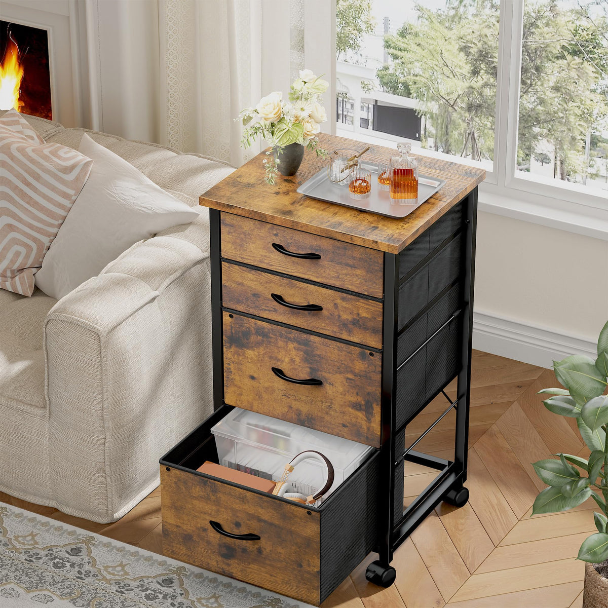 4 Drawer Rolling File Cabinet J45111