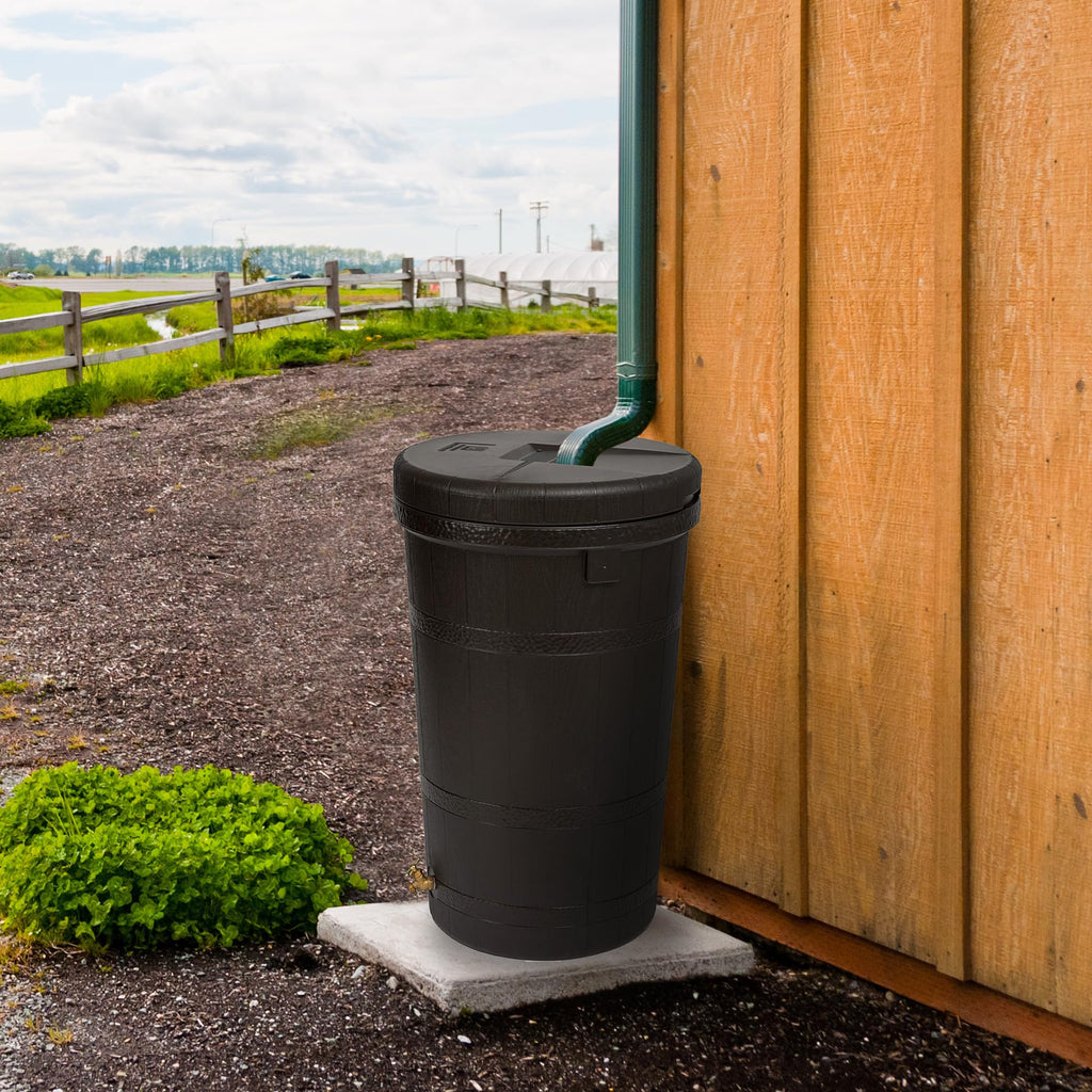 50 Gallon Oak Brown Water Collection Barrel B4792
