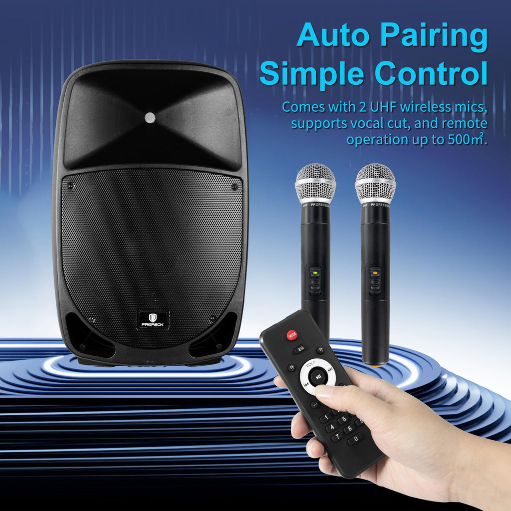 1600W 2-Way Rechargeable Powered PA Speaker System with Bluetooth R158554