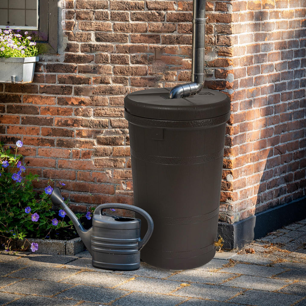 50 Gallon Oak Brown Water Collection Barrel B4792