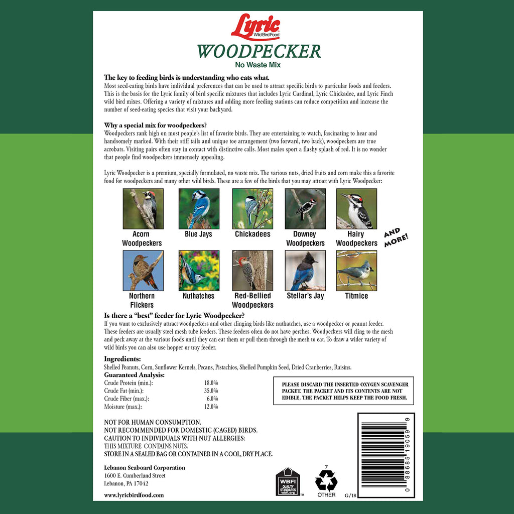 Woodpecker Wild Bird Seed with Nuts & Dried Fruit 20 lb Bag B4458