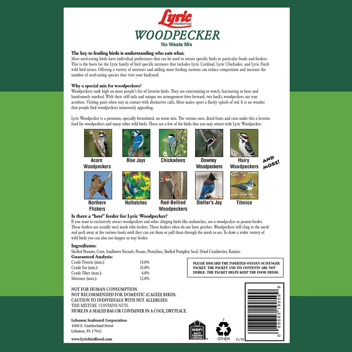 Woodpecker Wild Bird Seed with Nuts & Dried Fruit 20 lb Bag B4458